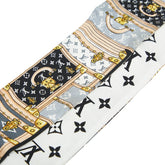 ルイ ヴィトン バンドーBB レッツゴー トランクモチーフ スカーフ M76442 ブラック グレー マルチカラー シルク レディース LOUIS VUITTON 【中古】